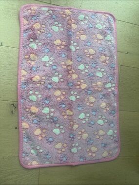 Amazon Pink Paw Print Plush Dog Blanket